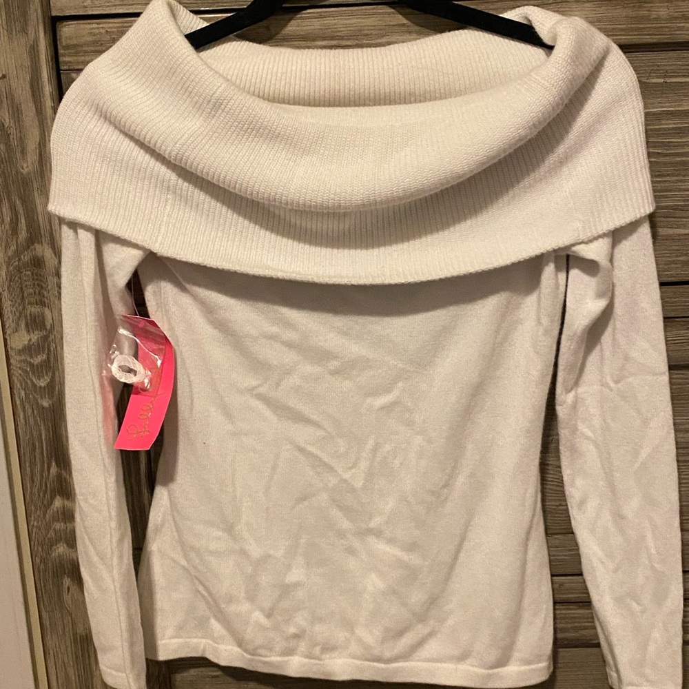 Lily Pulitzer off the shoulder sweater